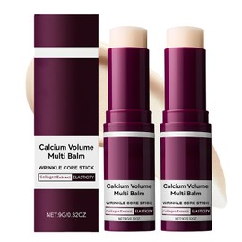 2PCS Calcium Multi Balm Calcium Volume Multi Balm Pure Collagen, Hydrating for Face, Lips, Eyes, Neck - Vitamin E & Almond for Dry Skin, 5-in-1 Skincare Gift
