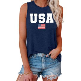 COMIZI USA Tank Top Women 4th of July Shirts American Flag Stars Stripes Tshirt Patriotic Tank