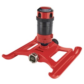 Dramm ColorStorm Gear Drive Sprinkler on Heavy Duty,Durable Metal Base, 4 Patterns, Ideal for Small, Medium & Large Areas with Pass Through Feature, Red, 40 Foot Diameter