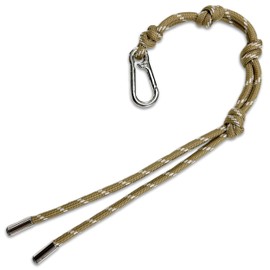 macaroni edge paracord charm, carabiner strap, bag charm, lanyard, key holder, anti-loss, Korean miscellaneous goods, beige