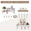 Hanobe Wooden Riser Decorative Tray: Farmhouse Wood Pedestal Display Stand