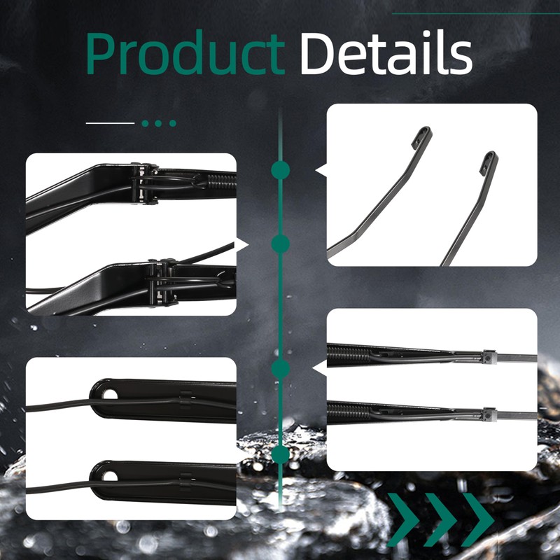 Riyhch 602-5420 2PCS Front Windshield Wiper Arms Fits for Volvo