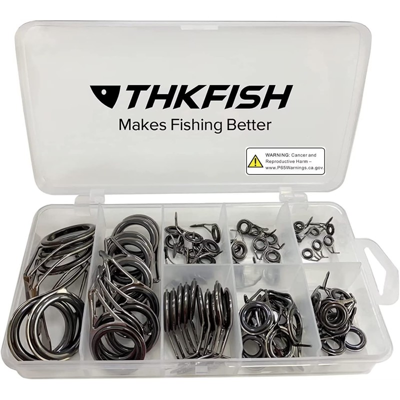 THKFISH Fishing Rod Guide Repair Kit Spinning Rod Guides Ceramics