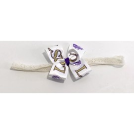 LSU Louisiana State University Tigers Stretchy Baby Headband With Bow Football
