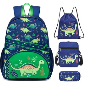 LOIDOU Children's Backpack Boys Children's Backpack Daypack Preschool Backpack Nursery Bag School Backpack for School Nursery, 4-dark blue dinosaurs