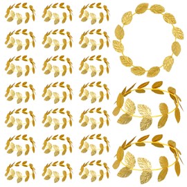 24 Pcs Greek Leaf Headband Gold Wreath Crown Laurel Crown Goddess Headpiece Goddess Costume for Women Men Party Toga Headwear Festival Hair Accessories for Party, Wedding(7.3inches in Diameter)