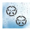 Pack of 2 US Star Stickers Retro Skull Star Stickers
