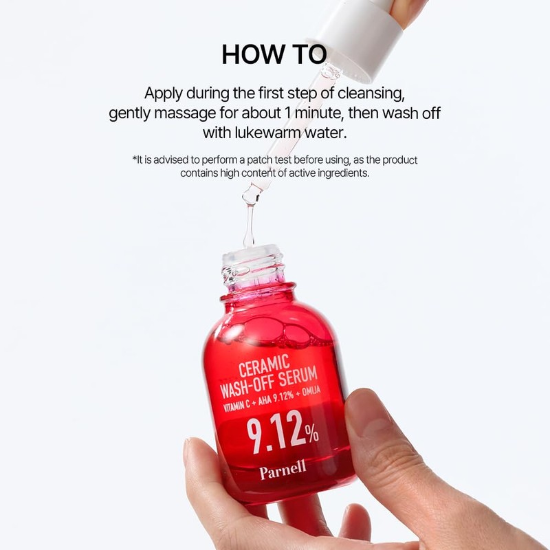 Parnell AHA 9.12% Omija Ceramic Wash-Off Serum | 1-Minute Face