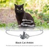 CHENGHONG Cat Anklet for Women 925 Sterling Silver Black Cat