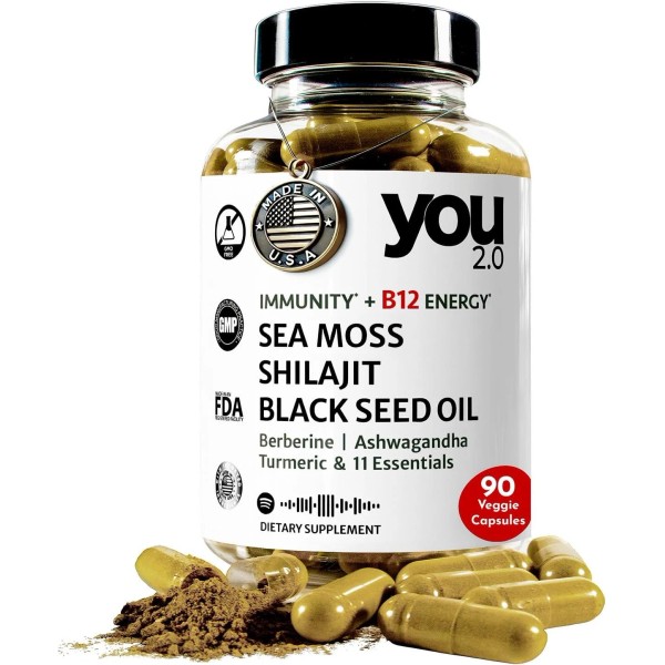 You2.0 Powerhouse Superfood with Seamoss, Shilajit, Ashwagandha, Berberine,...