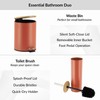 Terracotta Bathroom Set with Bamboo Lid - Matte Metal Trash