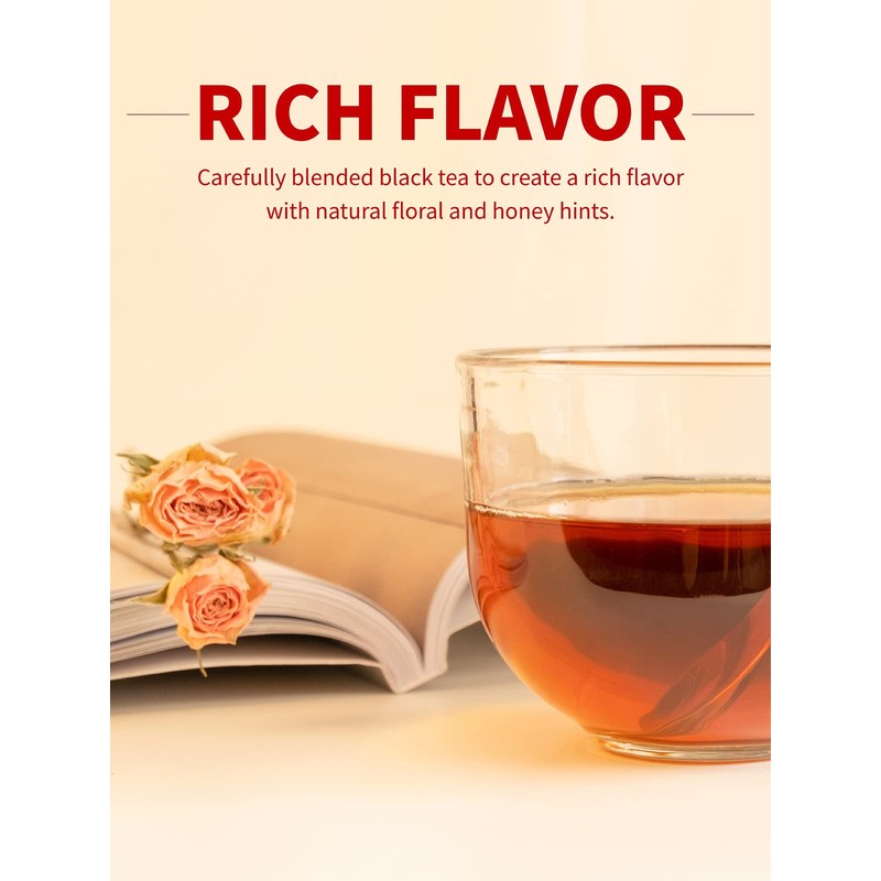 TeeLux Black Tea Bags, Natural Pure Black Tea, Smooth &