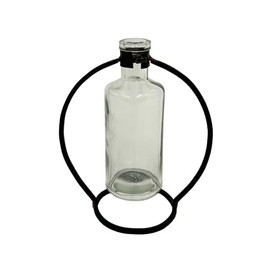 100 North Decorative Single Stem Hanging Bud Flower Vase, 5 Inch Iron and Glass, Farmhouse Arc Stand