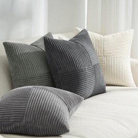 Topfinel Cushion Cover Decorative Cushion 40 x 40 cm Cushion Grey Set of 4 Windmill Shape Cushion Cover Cord Colour Gradient Sofa Cushion Covers for Living Room Children's Room Garden Bed Bedroom