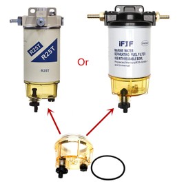 iFJF R25T Water Collection Bowl Replacement for 245R Series Assembly 2/10/30 Micron or S3213 10 Micron Fuel Filter/Water Separator Clear Nylon Withstand High Temperature and Pressure 4 Packs