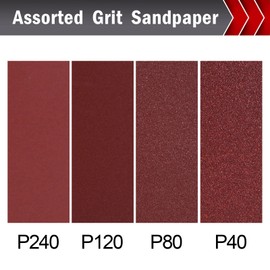 Mojucraft 50 Sheets Sandpaper Set 40/80/120/180 Grits Sandpaper Sandpaper for Wood Metal 115 mm x 280 mm Sandpaper Sheets Cut for Use