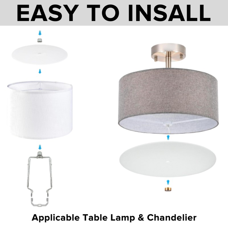 GO&SO 8.5"/216 mm Lamp Shade Diffuser,Frosted White Acrylic Drum Lampshade
