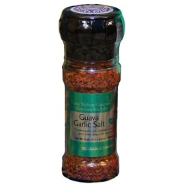 Salty Wahine Gourmet Hawaiian Sea Salts,Guava Garlic Salt, 4 Ounce Grinder
