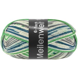 LANA GROSSA Meilenweit 6-ply 150 | 6-ply sock classic, machine washable | hand knitting yarn 80% virgin wool and 20% polyamide | 150 g wool for knitting and crocheting | 390 m yarn
