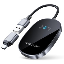 Android Auto Wireless Adapter for Cars with Built-in Wired Android Auto Easy Setup Support NFC Pair Fast Seamless Connection Stable Plug and Play Wireless Car Adapter Dongle (Black)