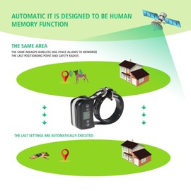 JUSTPET Dog Wireless Fence Electric GPS Dog Fence Containment System, Adjustable Control Range Warning Strength, Wireless Charging Wireless GPS Dog Fence, Fully Sealed Waterproof Collar Receiver
