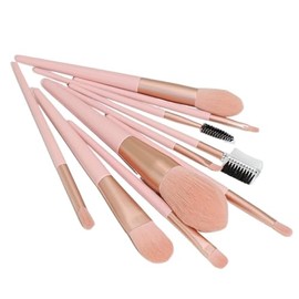 Juego de brochas maquillaje, 10 piezas, juego completo polvos sueltos, sombra ojos y herramientas belleza                                             