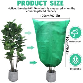 YXtecd Plant Covers Freeze Protection, 120×180CM Large Plant Covers for Winter, Reusable Frost Blankets for Plants Frost ClothTree Covers Freeze Protection Covers Bags with Zipper Drawstring