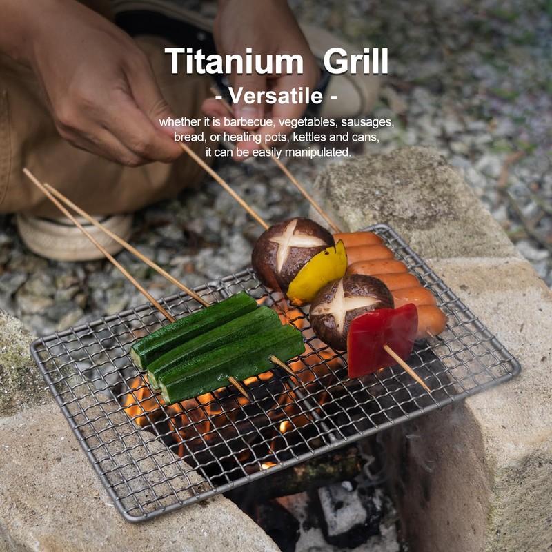 Boundless Voyage Grill Grate, Camp BBQ Roasting Grill Ultralight Titanium