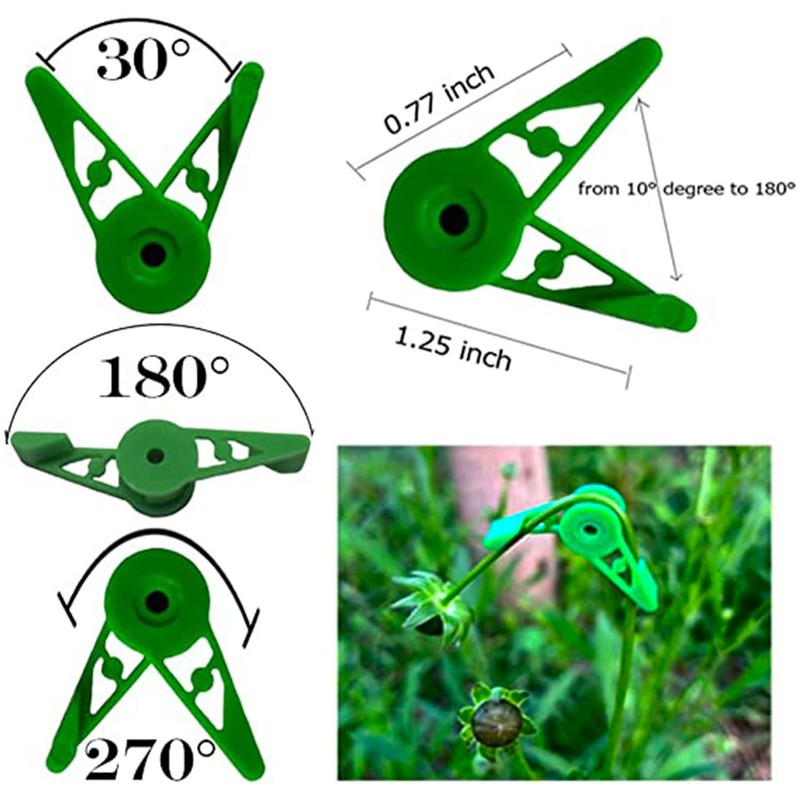 Pack of 40 360° Adjustable Plant Clips, Plant Stem Trainer