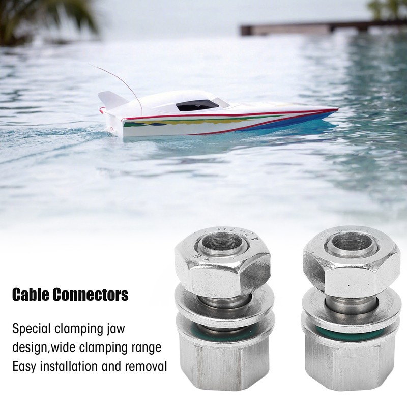 2Pcs Cable Connectors Waterproof Stainless Steel Cord Head Adapters for