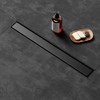 LISEEGO Linear Shower Drain 28 Inch Black, Brushed AISI 304