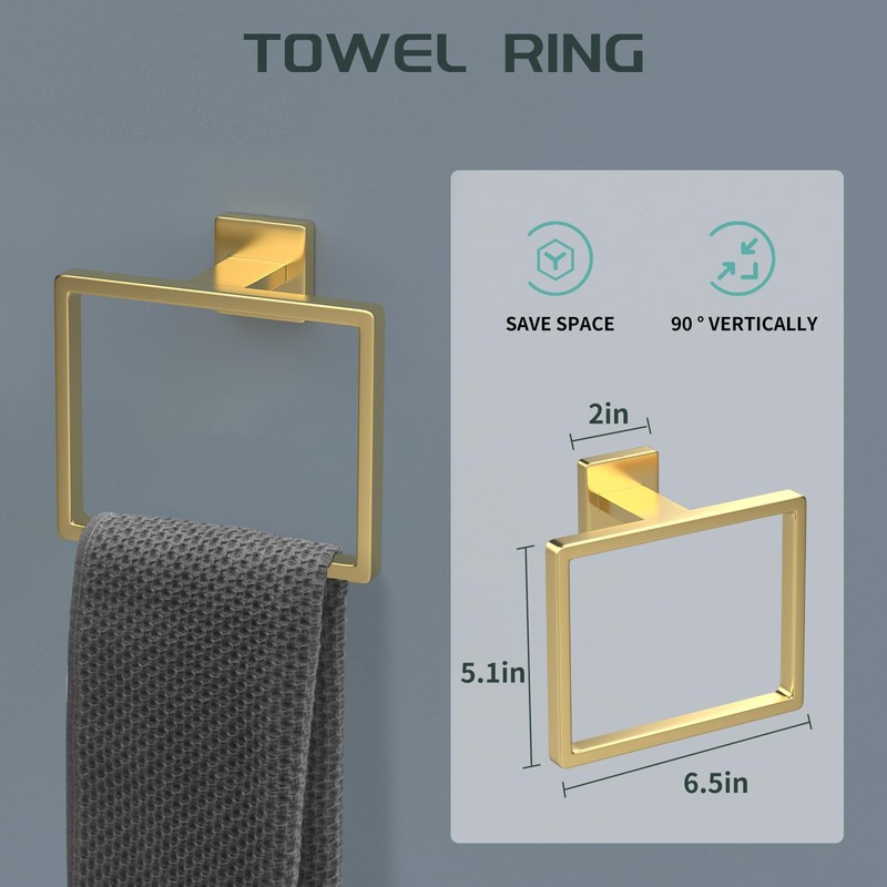 Dorudon atrox 7 Piece Gold Bathroom Hardware Set with Brushed