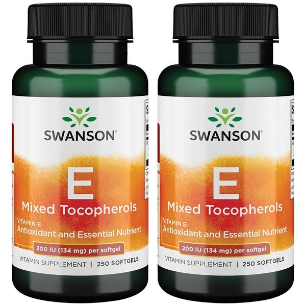 Swanson Vitamin E Mixed Tocopherols 200 Iu (134 Milligrams) 250 Sgels (2 Pack)