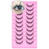 10 Pairs Black and White Cartoon Eyelashes Japanese Anime Cosplay