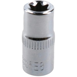 E8 Female Torx Socket Star Bit 1/4" Drive Standard External Chrome Vanadium Steel