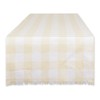 DII Heavyweight Fringed Check Tabletop Collection, Table Runner, 14x72, Natural