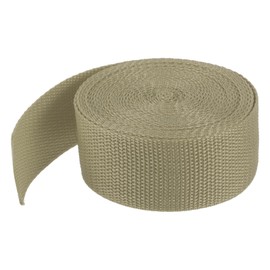 sourcing map Lightweight Polypropylene Webbing Strap 38mm(1 1/2") 5 Yard Backpack Strapping Band Khaki for Outdoor Luggage Cargo Straps - 4.5m