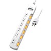 ELECOM T-K6A-2630WH Power Strip, 6 Outlets, 9.8 ft (3 m),