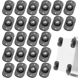 Honoson 24 Pcs Self Adhesive Caster Wheels Appliance Rollers Appliance Sliders for Kitchen Appliances 360° Swivel Universal Wheel Mini Small Kitchen (Clear Black with 1 Steel Ball Style)