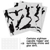 18pcs Black Glitter Silhouette Swimmer Dessert Cupcake Topper Cheer to