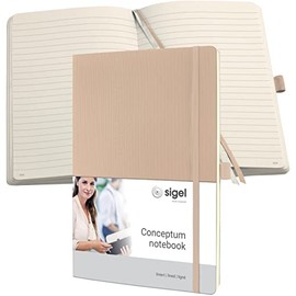SIGEL CO331 Premium Notebook lined, A4, softcover, beige - Conceptum