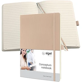 SIGEL CO331 Premium Notebook lined, A4, softcover, beige - Conceptum