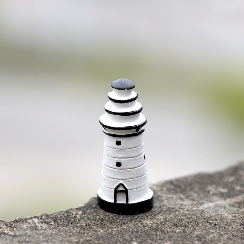 Mipcase 30 Pcs Mini Lighthouse Decor, Resin Lighthouse Outdoor Decor