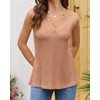 Womens Tank Tops V Neck Waffle Knit Summer Casual Sleeveless