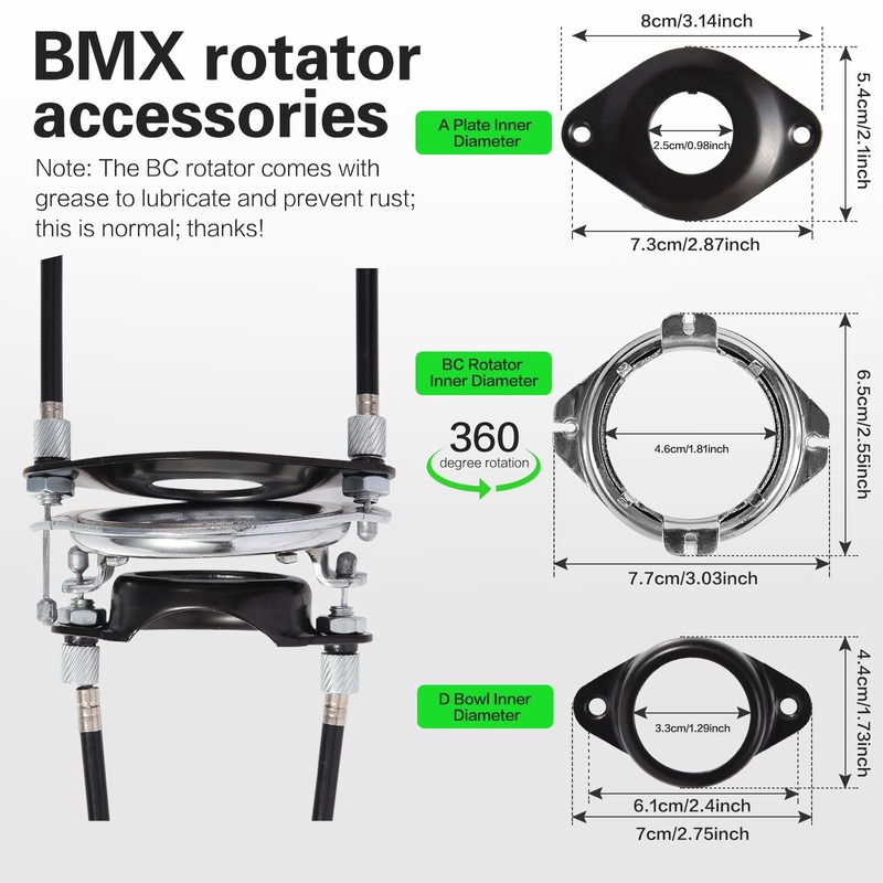 BMX Bike Gyro Brake Cables Front + Rear (Upper +