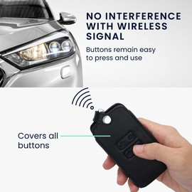 kwmobile Car Key Case Compatible with Renault 4-Button Smartkey Car Key (Keyless Go Only) - Faux Leather Protective Key Cover Polar Light Deer Turquoise Blue Black