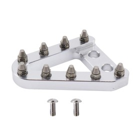 HISports Motorcycle Rear Wheel Brake Pedal Step Plate CNC Aluminum for All 125-530cc Motorcycles 2004-2010 - Silver