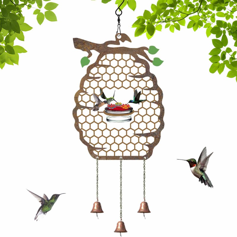 Hummingbird Feeders Innovative Hanging Beehive Wind Chimes Hummingbird Feeder for