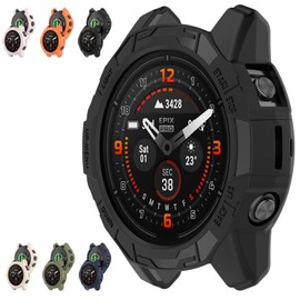 Case Cover Compatible with Garmin EPIX Pro 42mm/Fenix 7S Pro/Fenix 7S, Disscool Soft Anti Drop PC Replacement Protective Cases Smart Watch Accessories(42mm/Black)
