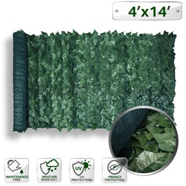 Patio Paradise 4' x 14' Faux Ivy Privacy Fence Screen with Mesh Back-Artificial Leaf Vine Hedge Outdoor Decor-Garden Backyard Decoration Panels Fence Cover - 1 Piece